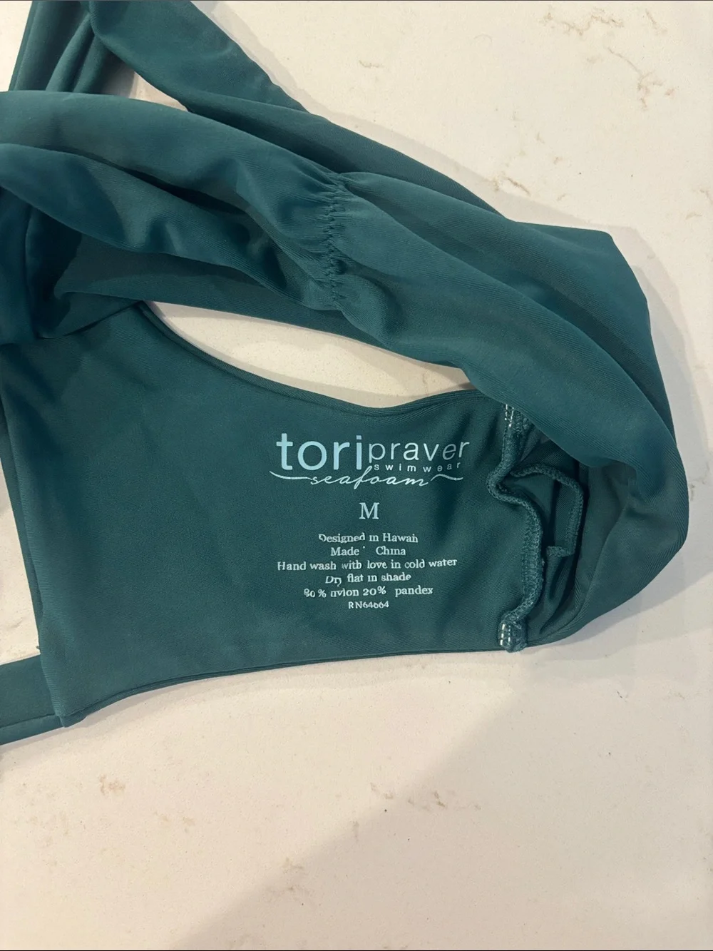 Tori Praver Swimwear Deep Teal Scoop Bralette